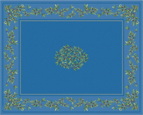 French tablecloth coated or cotton (Nyons. blue)